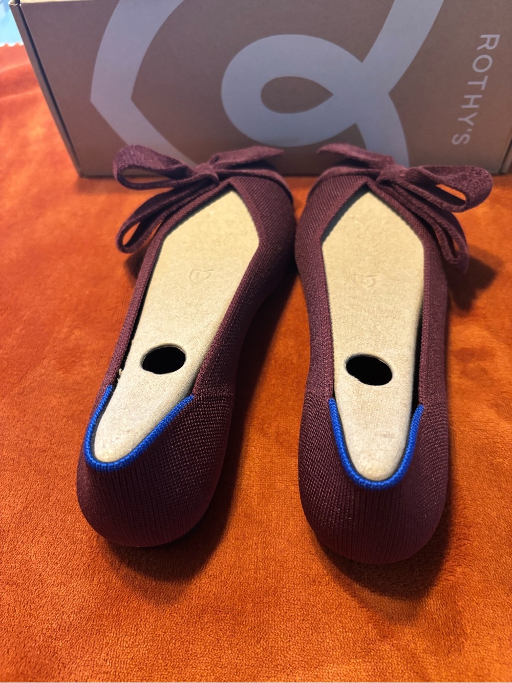 Rothy's Women's Point ll Bow Flats — Burgundy Syrah - Picture 4 of 7
